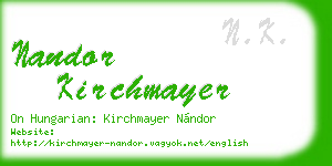 nandor kirchmayer business card